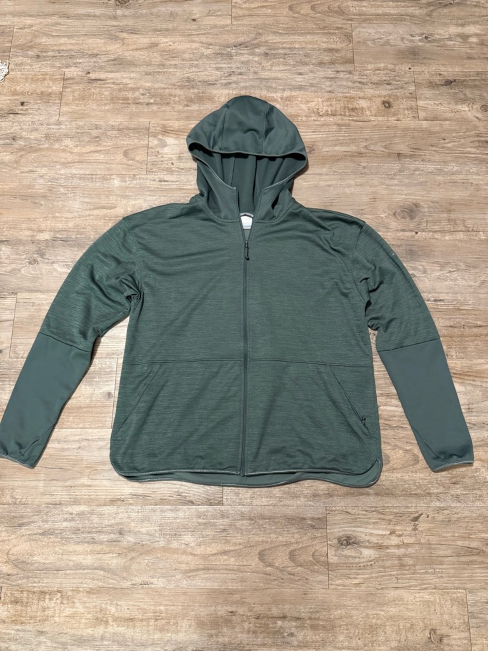Columbia Olive Green Zip Up Hooded Fleece Jacket